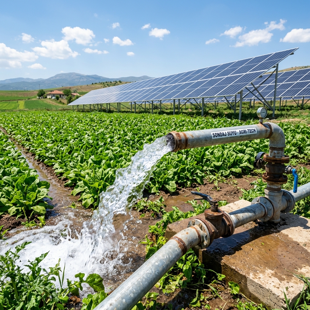 Güneş paneli solar sondaj suyu dalgıç pompa su çıkışı Eskişehir Çifteler